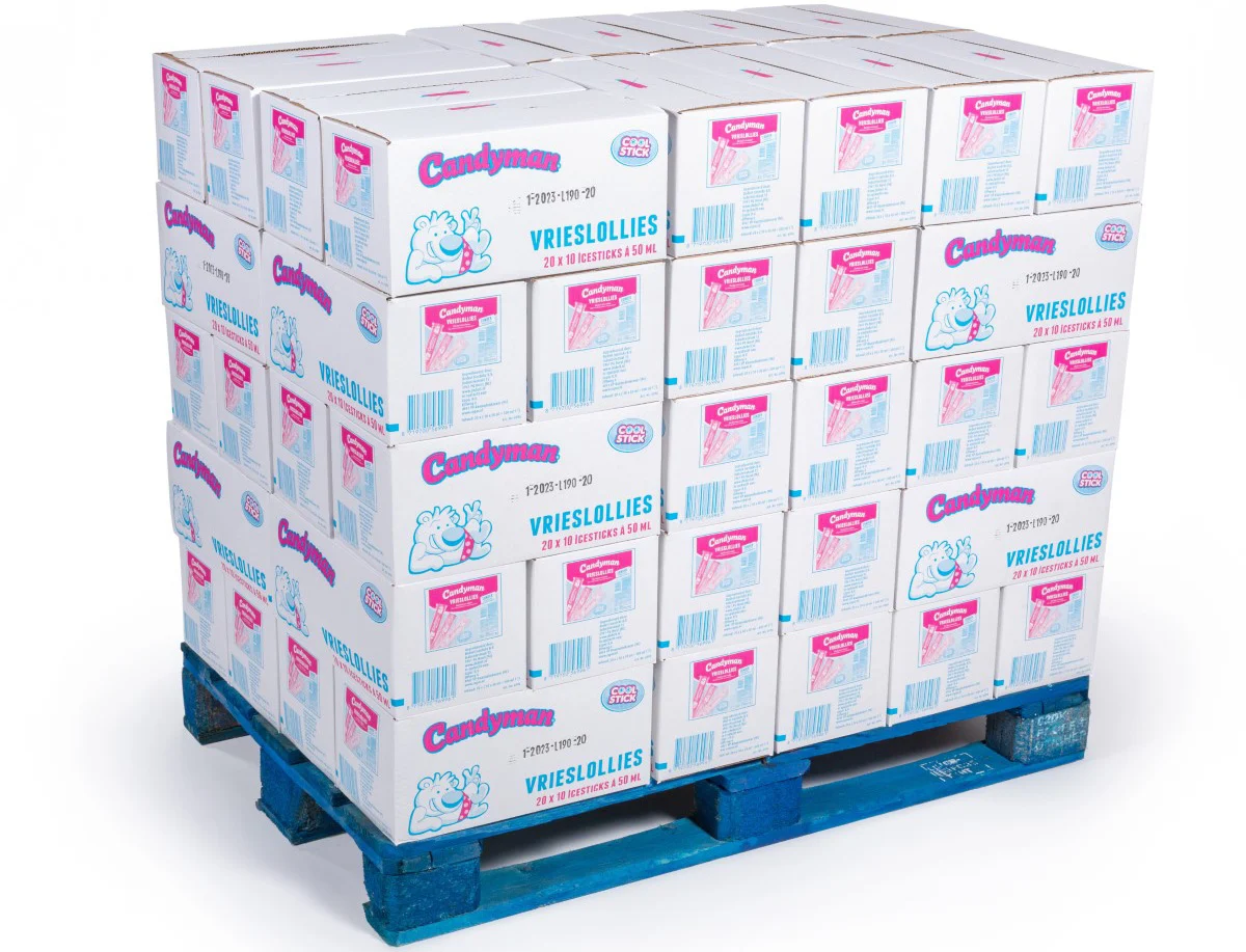 Candyman vrieslollies op pallet